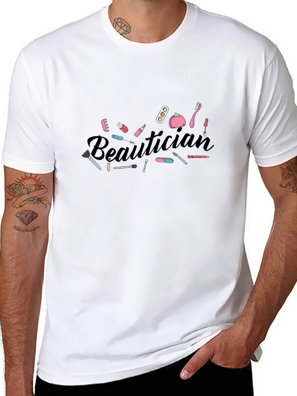 Beautician Graphic Tee - Black Cotton T-Shirt