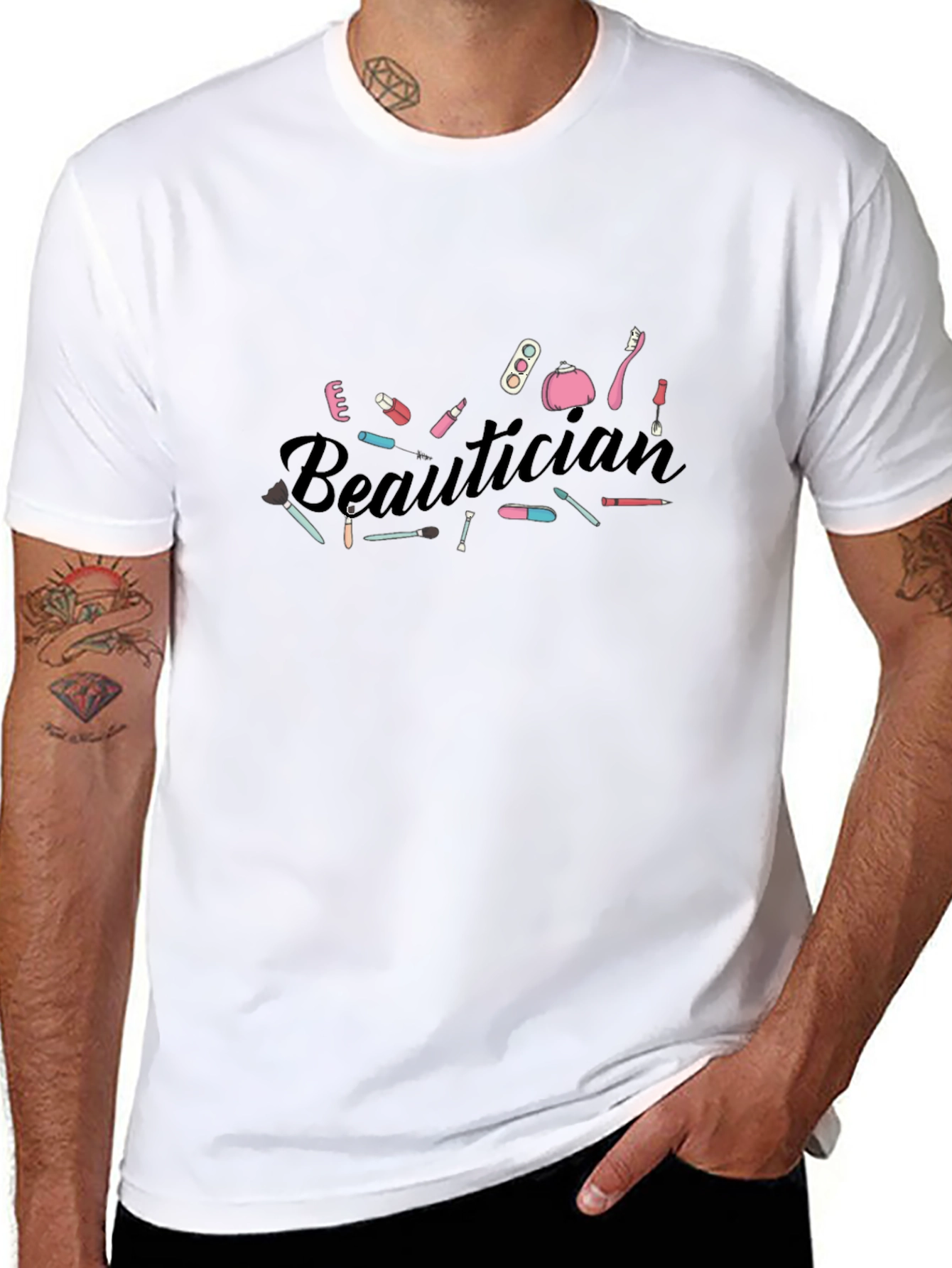 Beautician Graphic Tee - Black Cotton T-Shirt