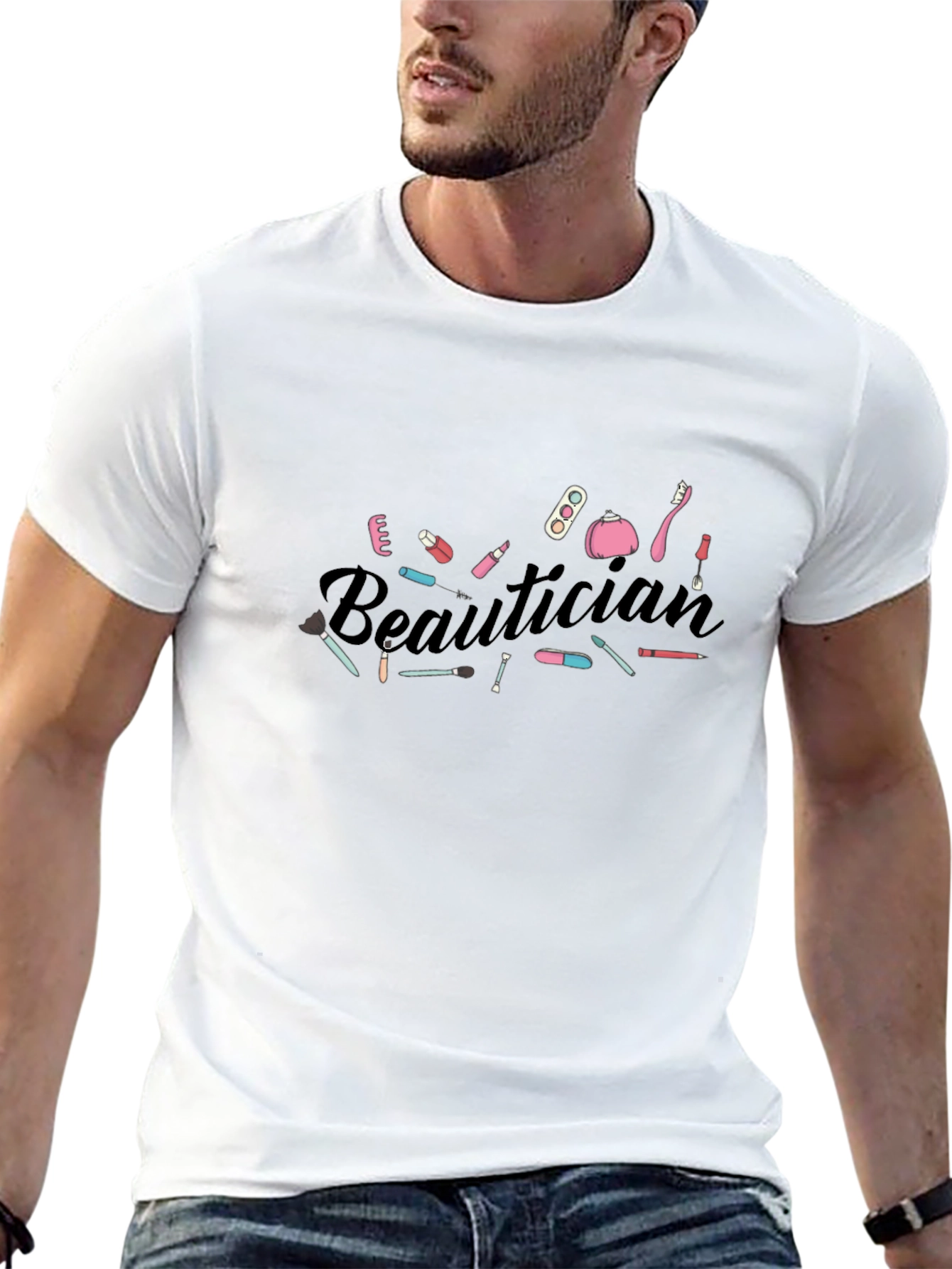 Beautician Graphic Tee - Black Cotton T-Shirt