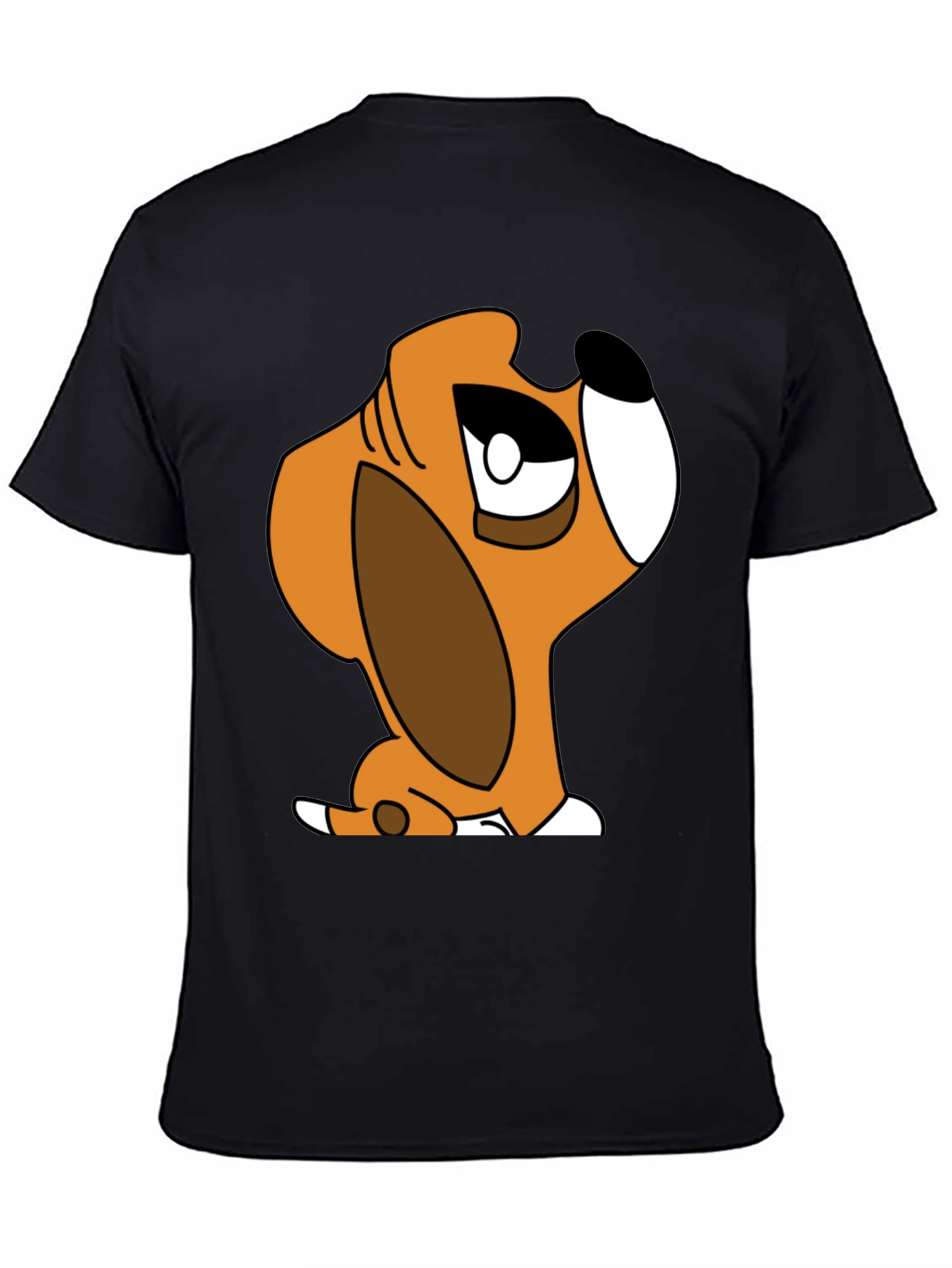 Cartoon Dog Graphic T-Shirt - Unisex Black Tee