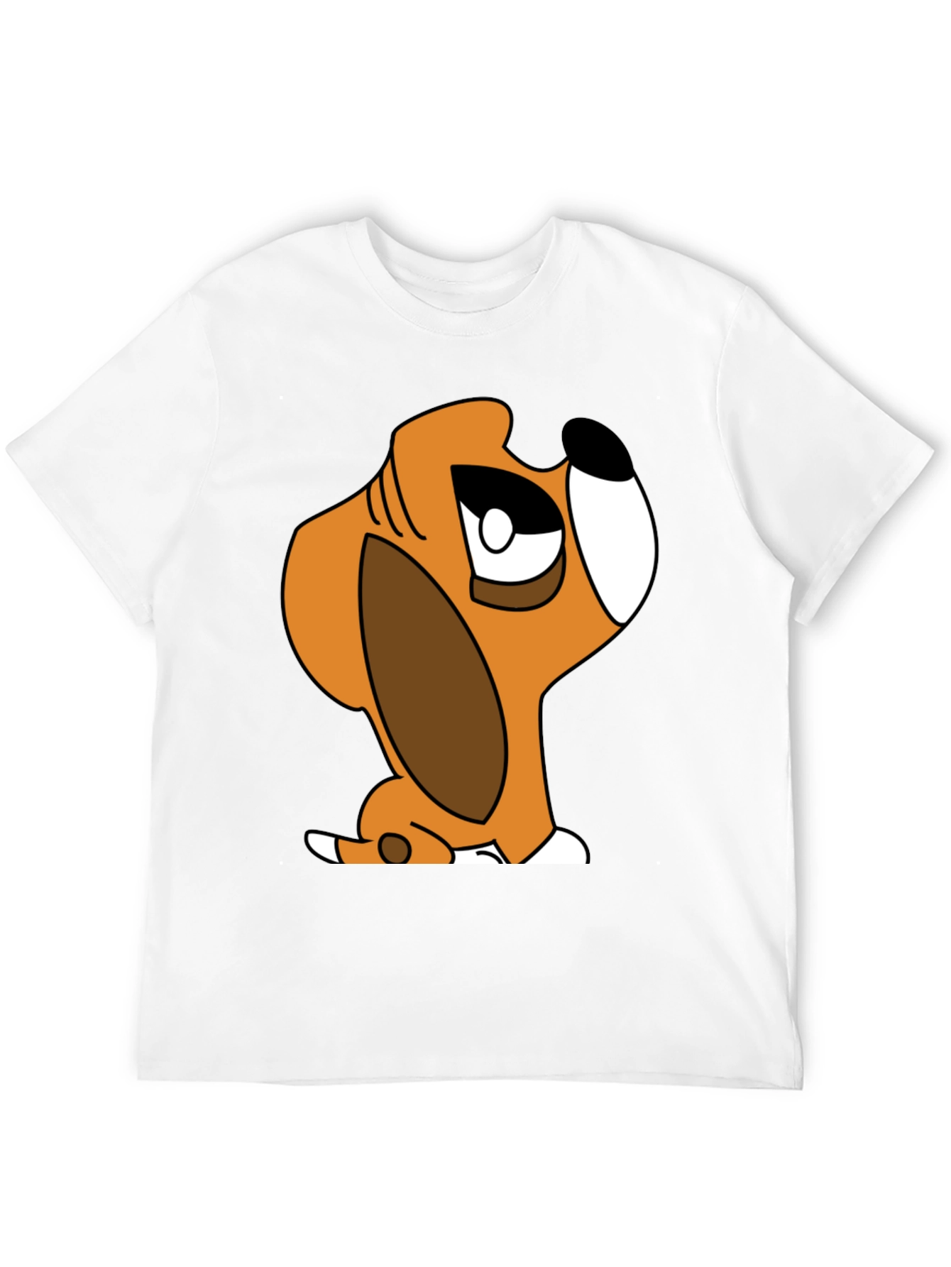 Cartoon Dog Graphic T-Shirt - Unisex Black Tee