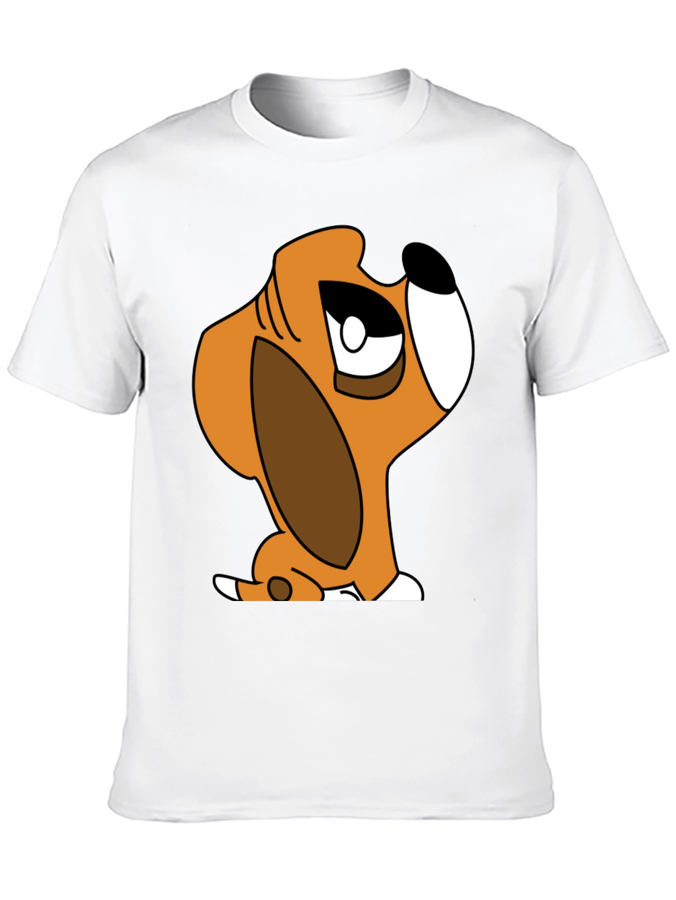 Cartoon Dog Graphic T-Shirt - Unisex Black Tee