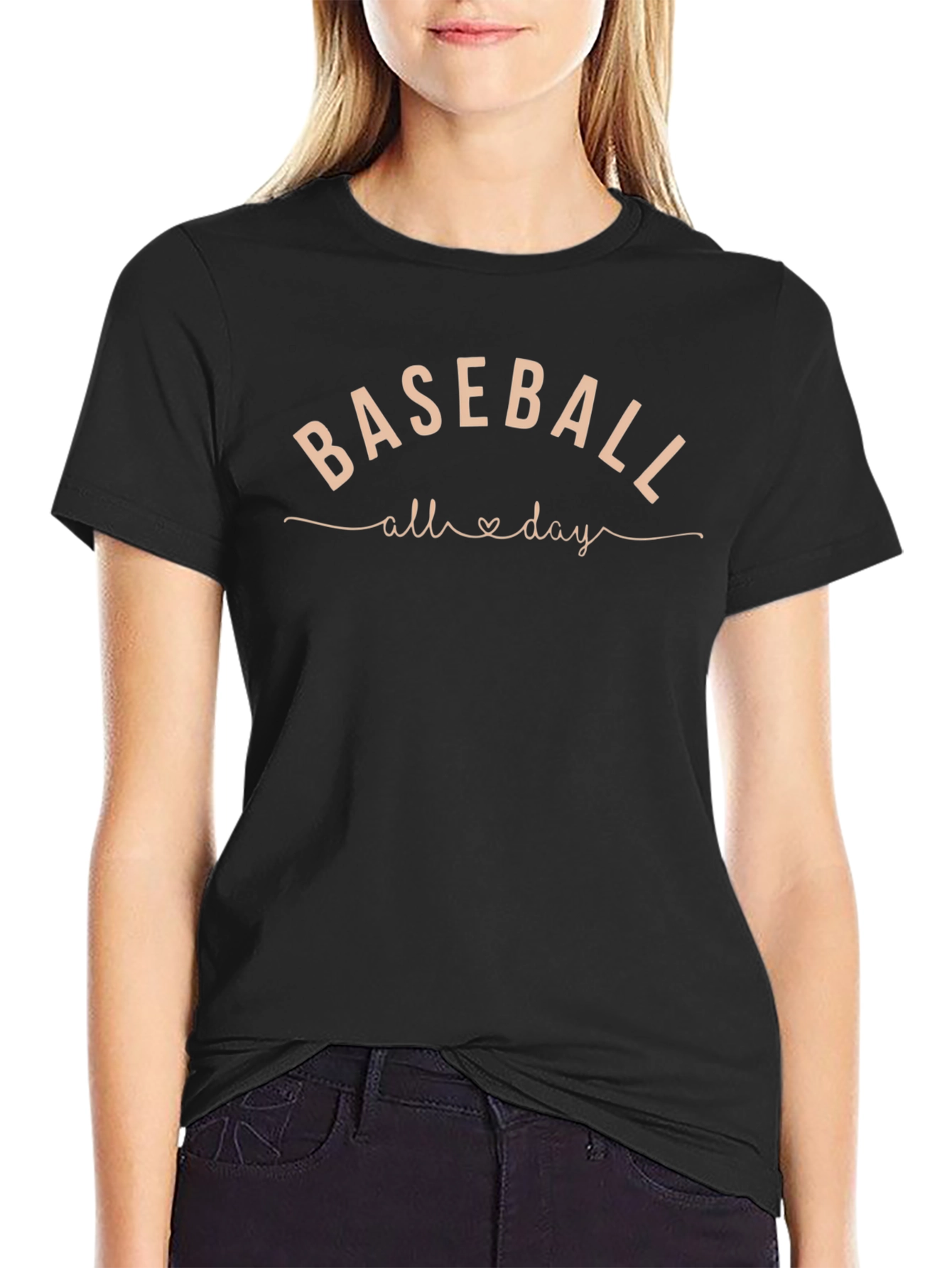 Baseball All Day Graphic Tee - Mens Black T-Shirt