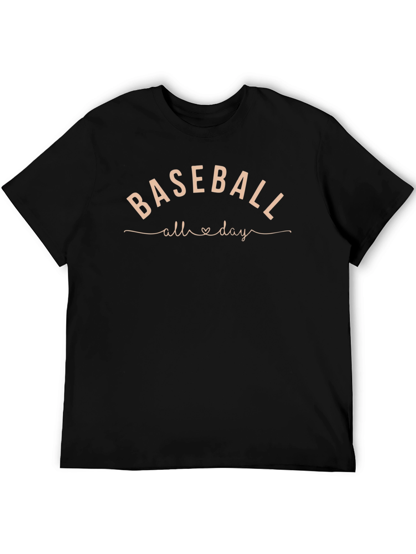 Baseball All Day Graphic Tee - Mens Black T-Shirt
