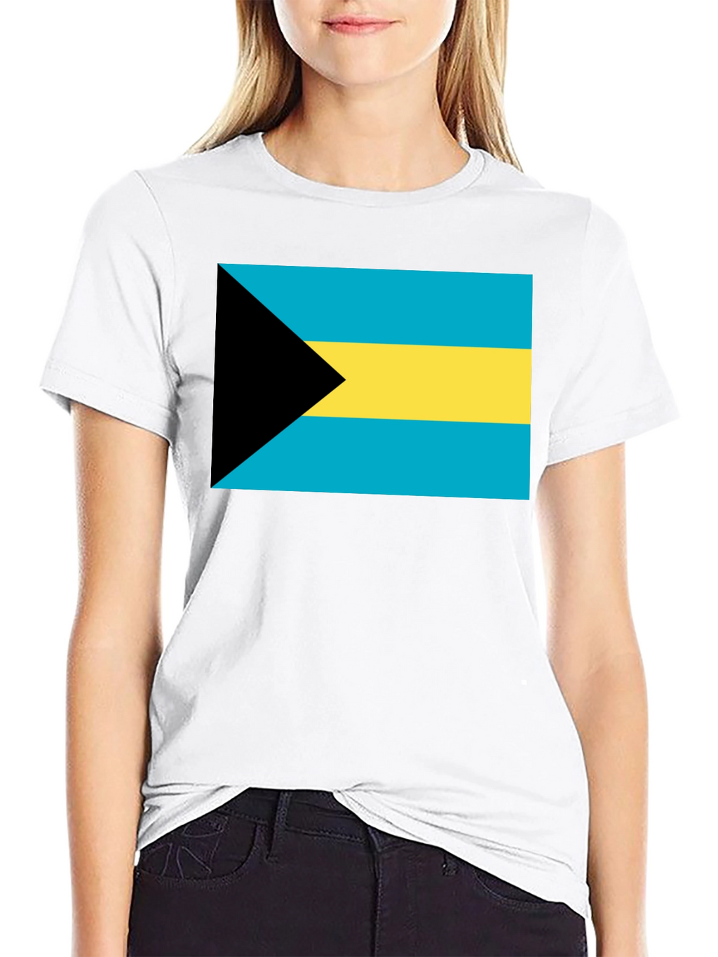 Bahamas Flag Graphic T-Shirt - Black