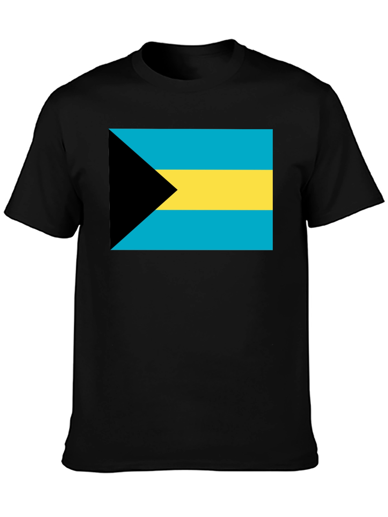 Bahamas Flag Graphic T-Shirt - Black