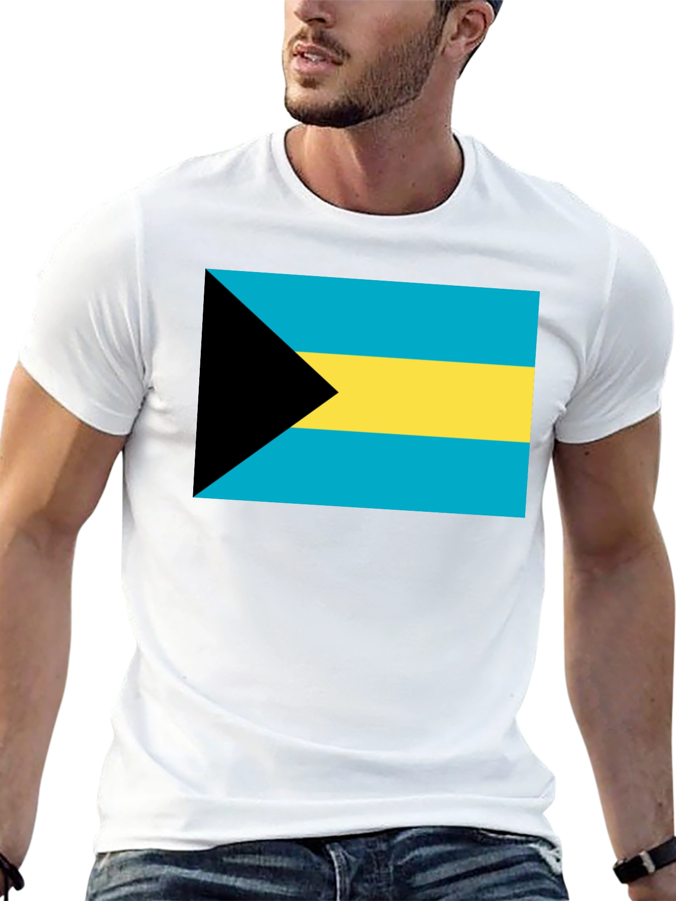 Bahamas Flag Graphic T-Shirt - Black