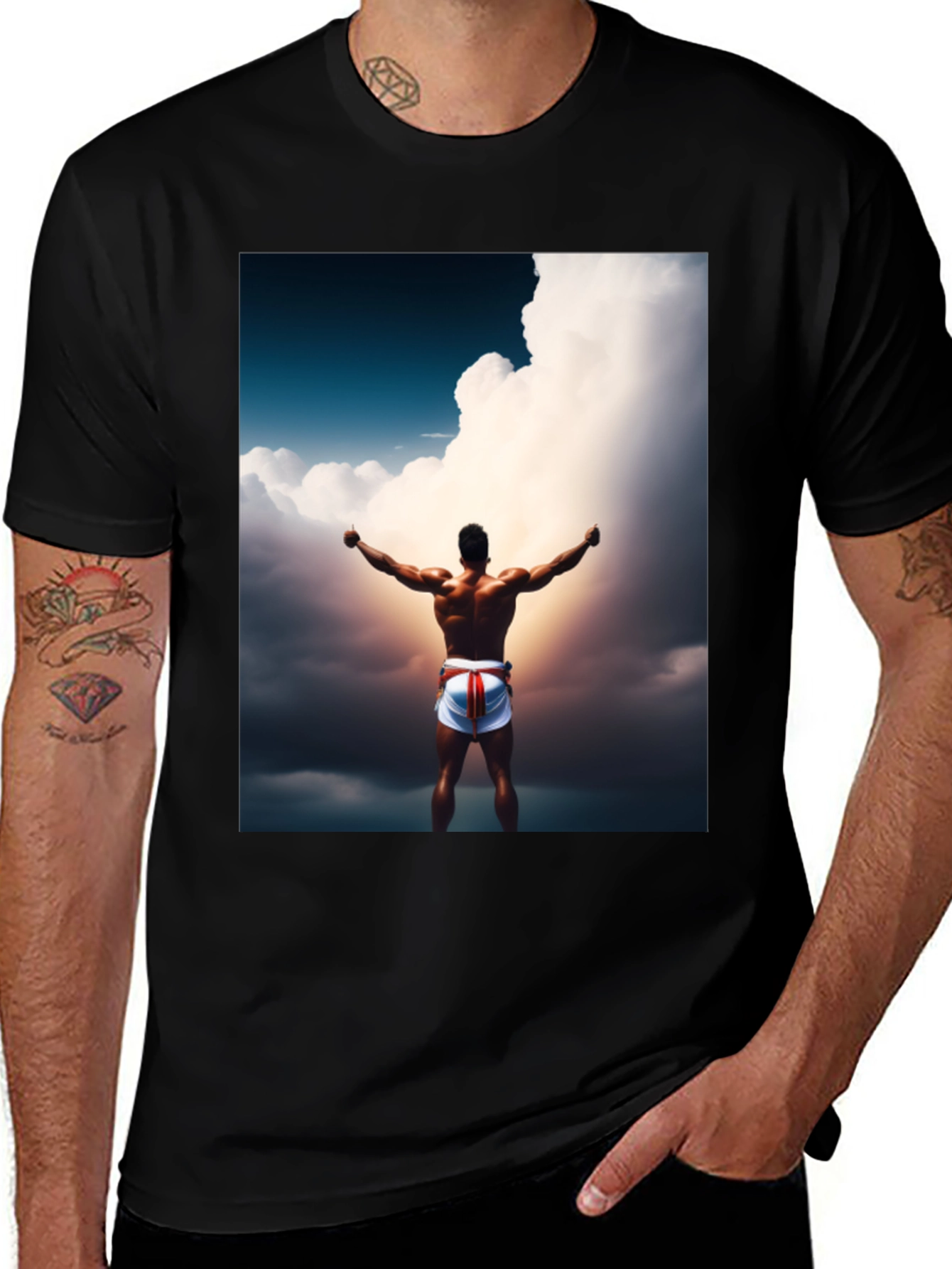 Motivational Athlete Graphic Tee - Black