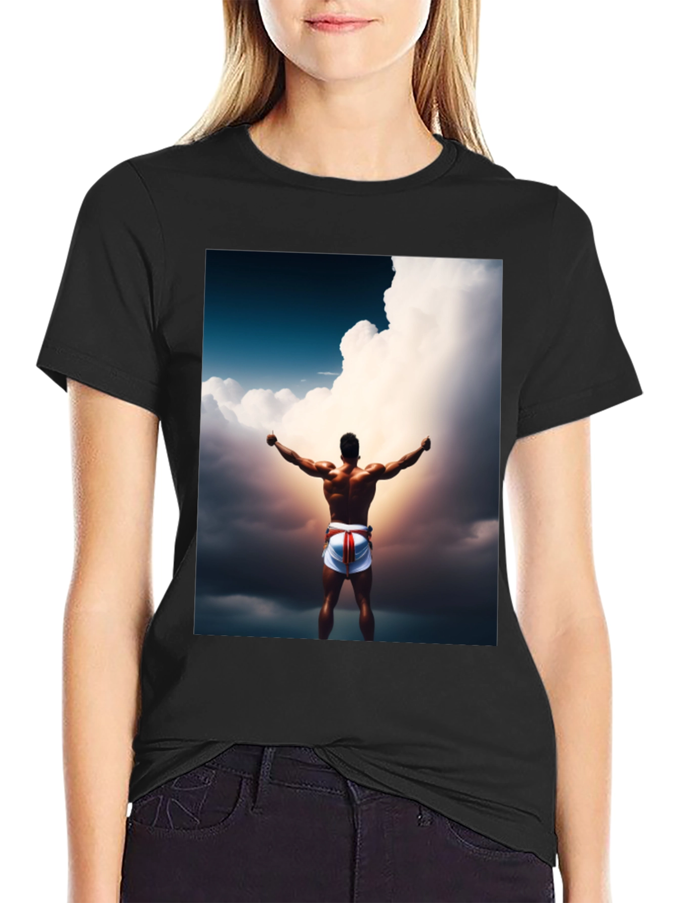 Motivational Athlete Graphic Tee - Black