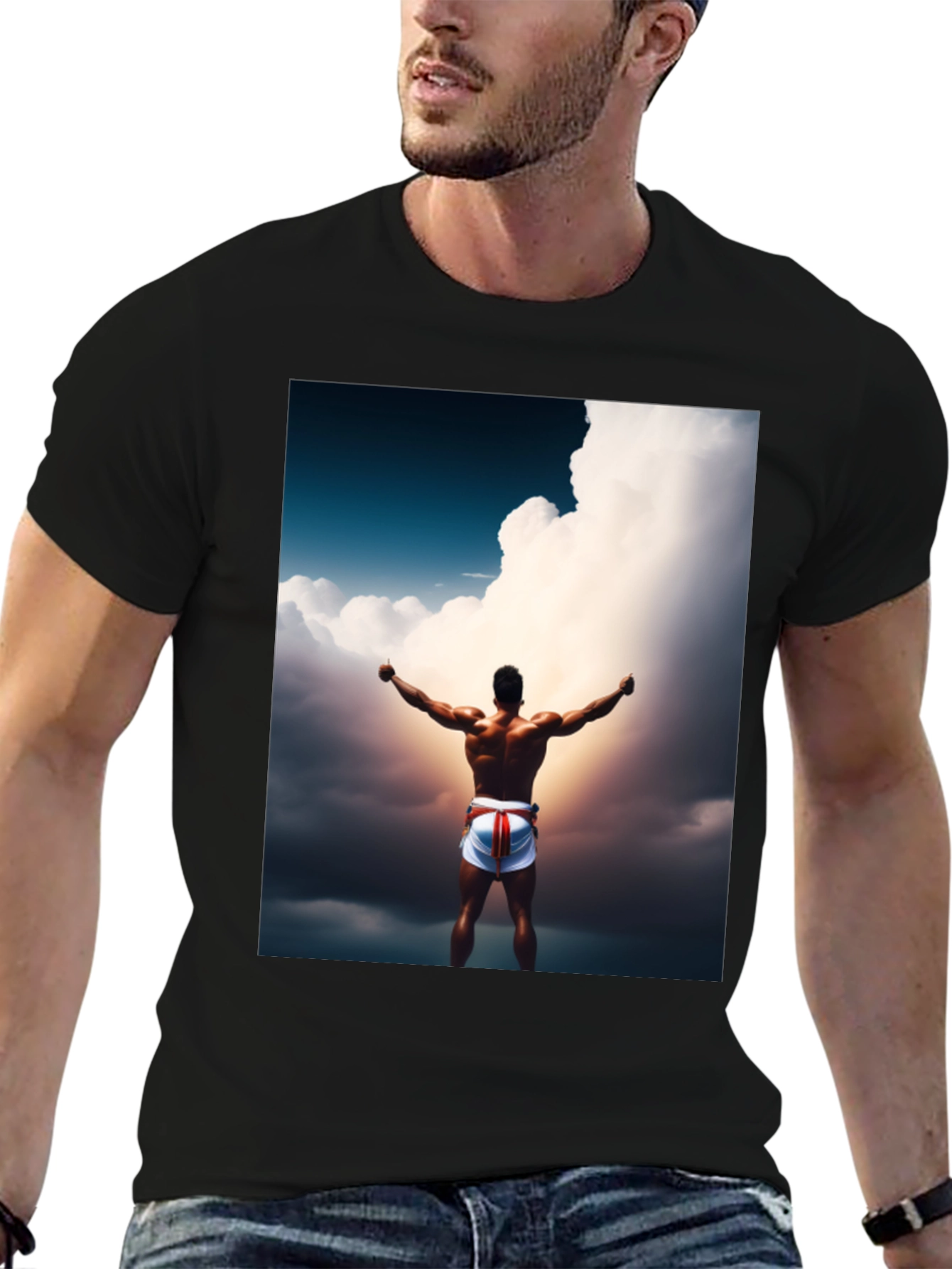 Motivational Athlete Graphic Tee - Black