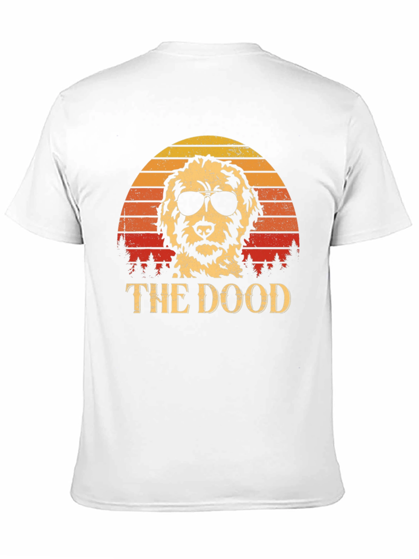 Cool Dog Tee: The Dood Retro Sunset Design