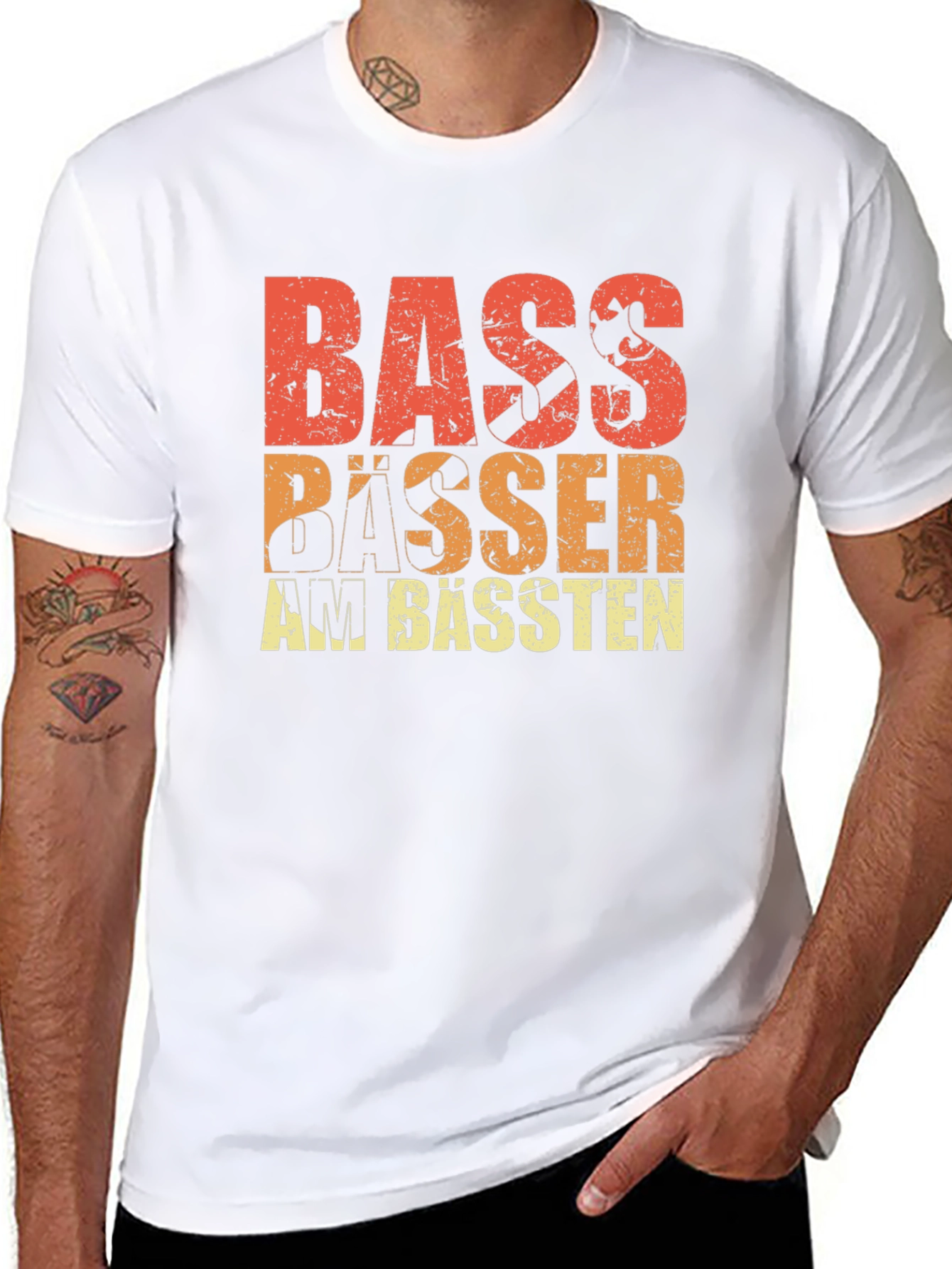 Bass Bässer am Bässten Graphic Tee - Music Lover T-Shirt