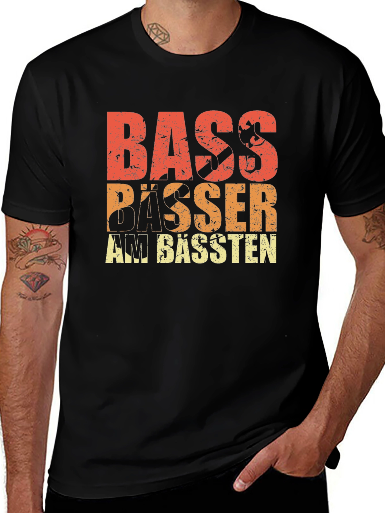 Bass Bässer am Bässten Graphic Tee - Music Lover T-Shirt