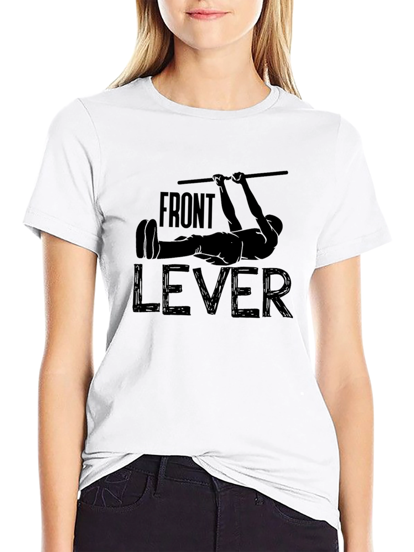 Front Lever Workout Black Graphic T-Shirt