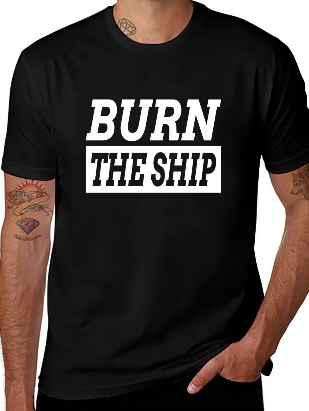 Burn The Ship Graphic Tee - Black