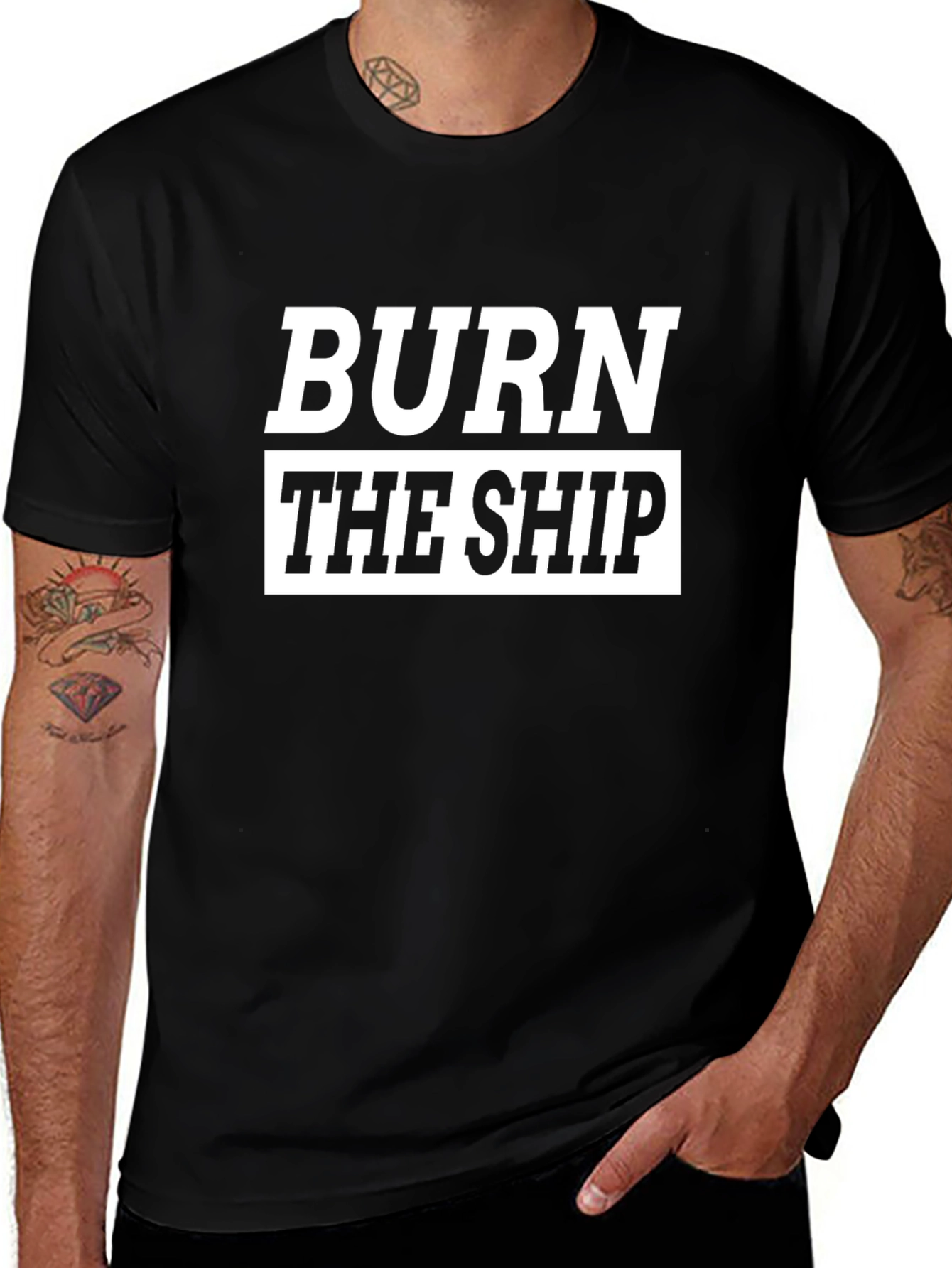 Burn The Ship Graphic Tee - Black