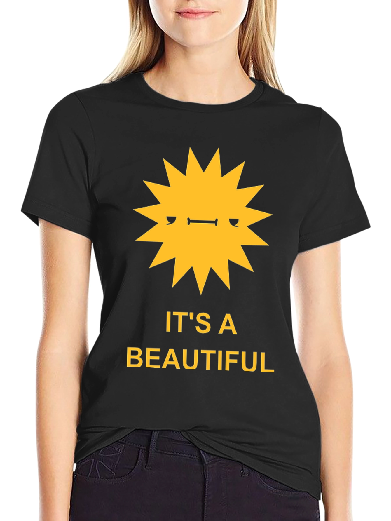 Its a Beautiful Day Graphic Tee - Black Cotton Shirt