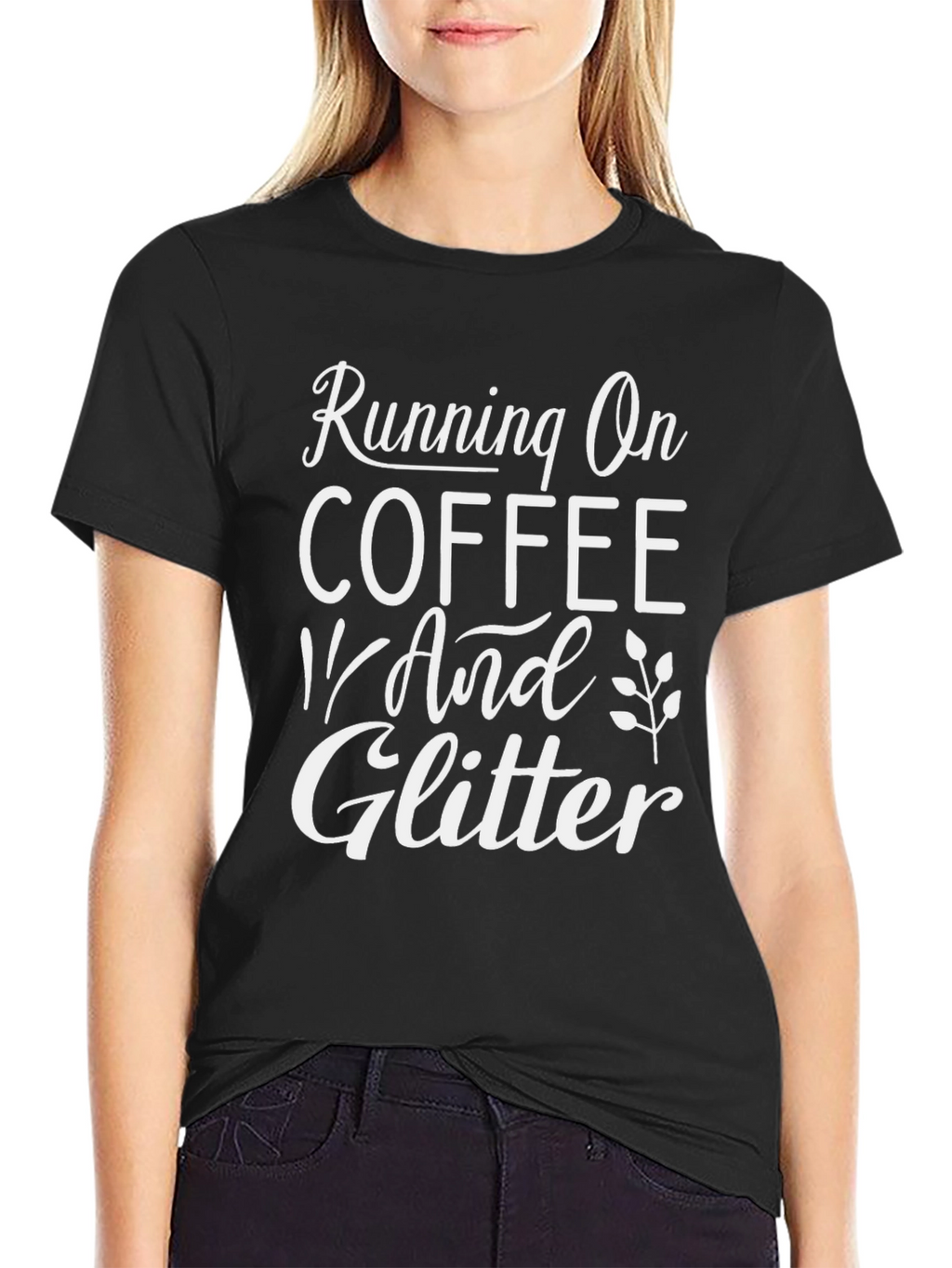 Coffee & Glitter Black Graphic Tee