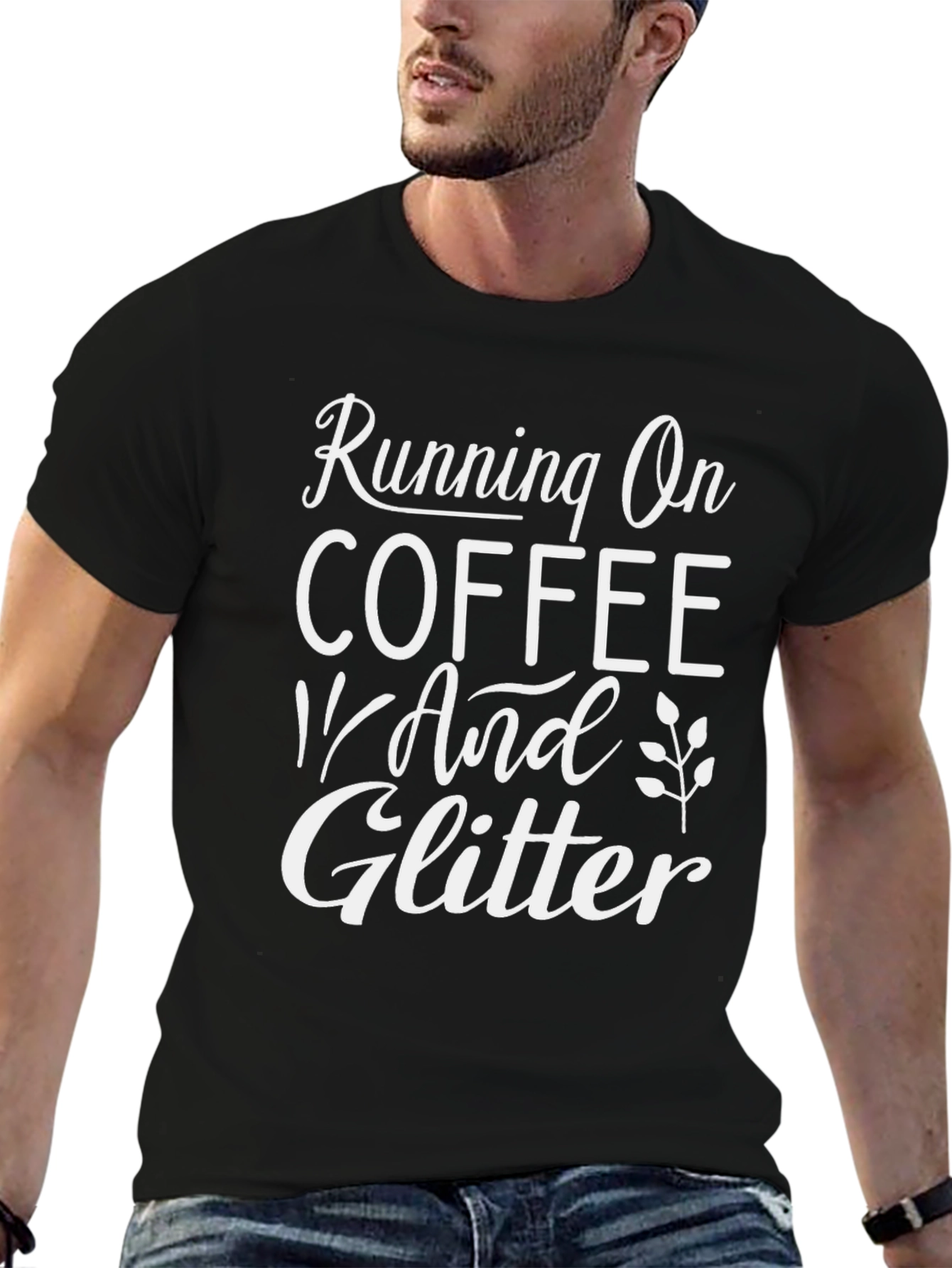 Coffee & Glitter Black Graphic Tee