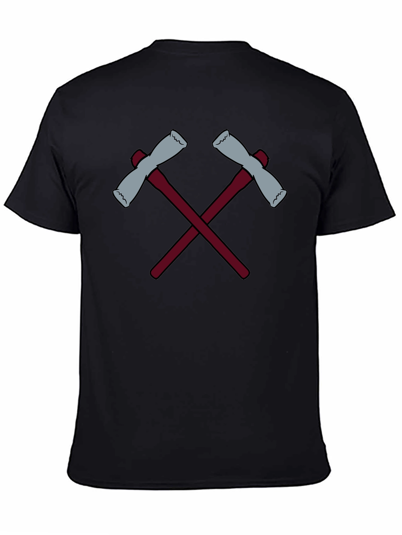 Crossed Axes Graphic Tee - Black Crew Neck