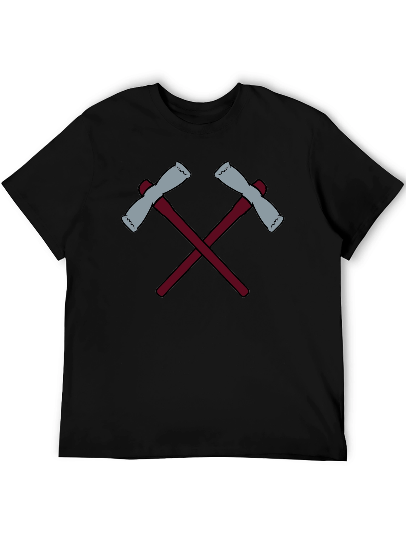 Crossed Axes Graphic Tee - Black Crew Neck