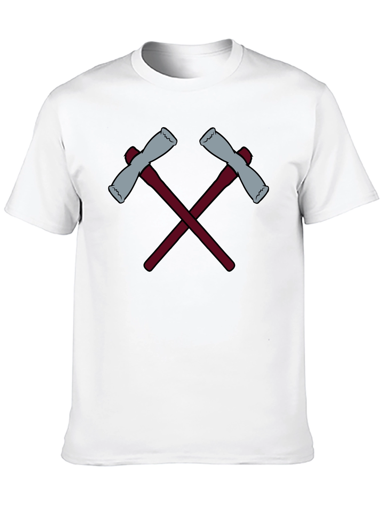 Crossed Axes Graphic Tee - Black Crew Neck