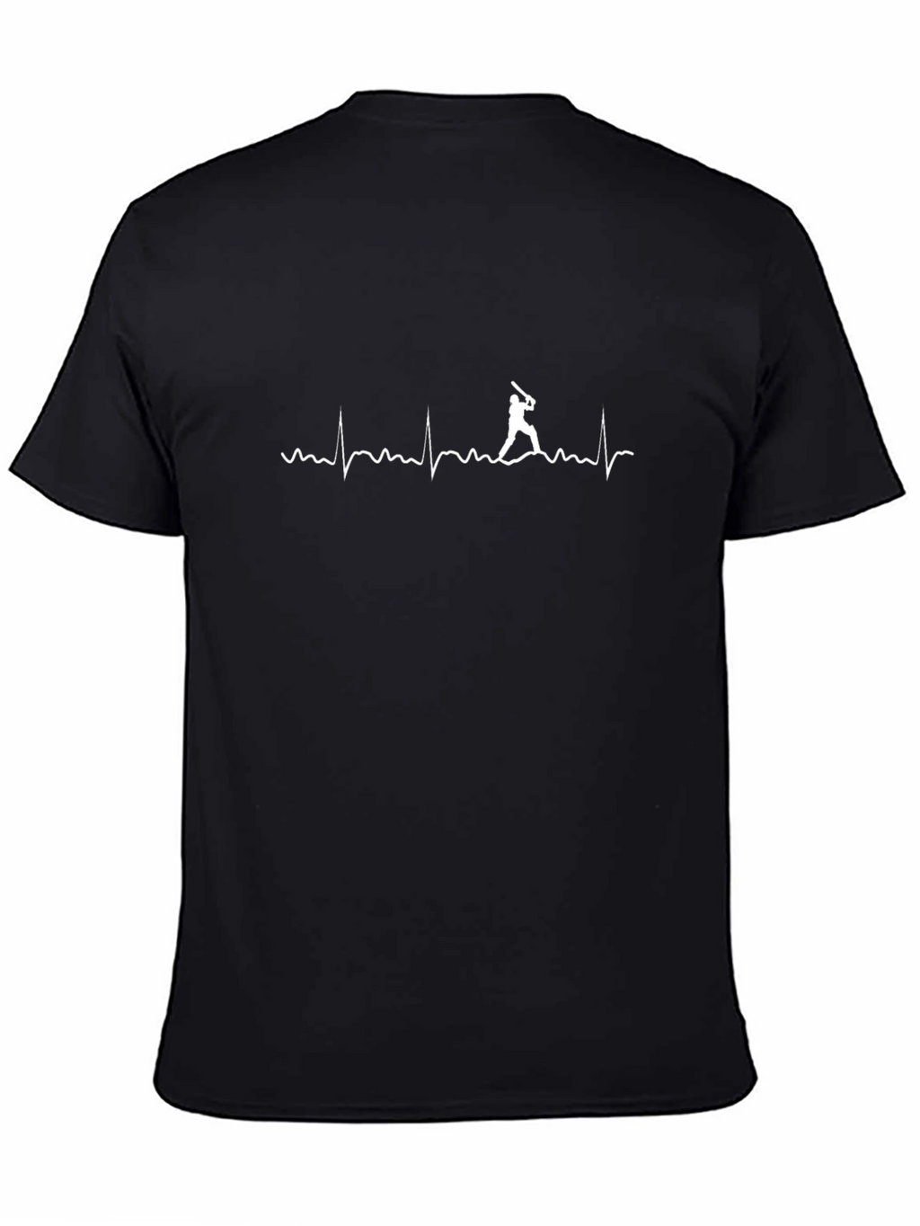 Baseball Heartbeat T-Shirt - Black