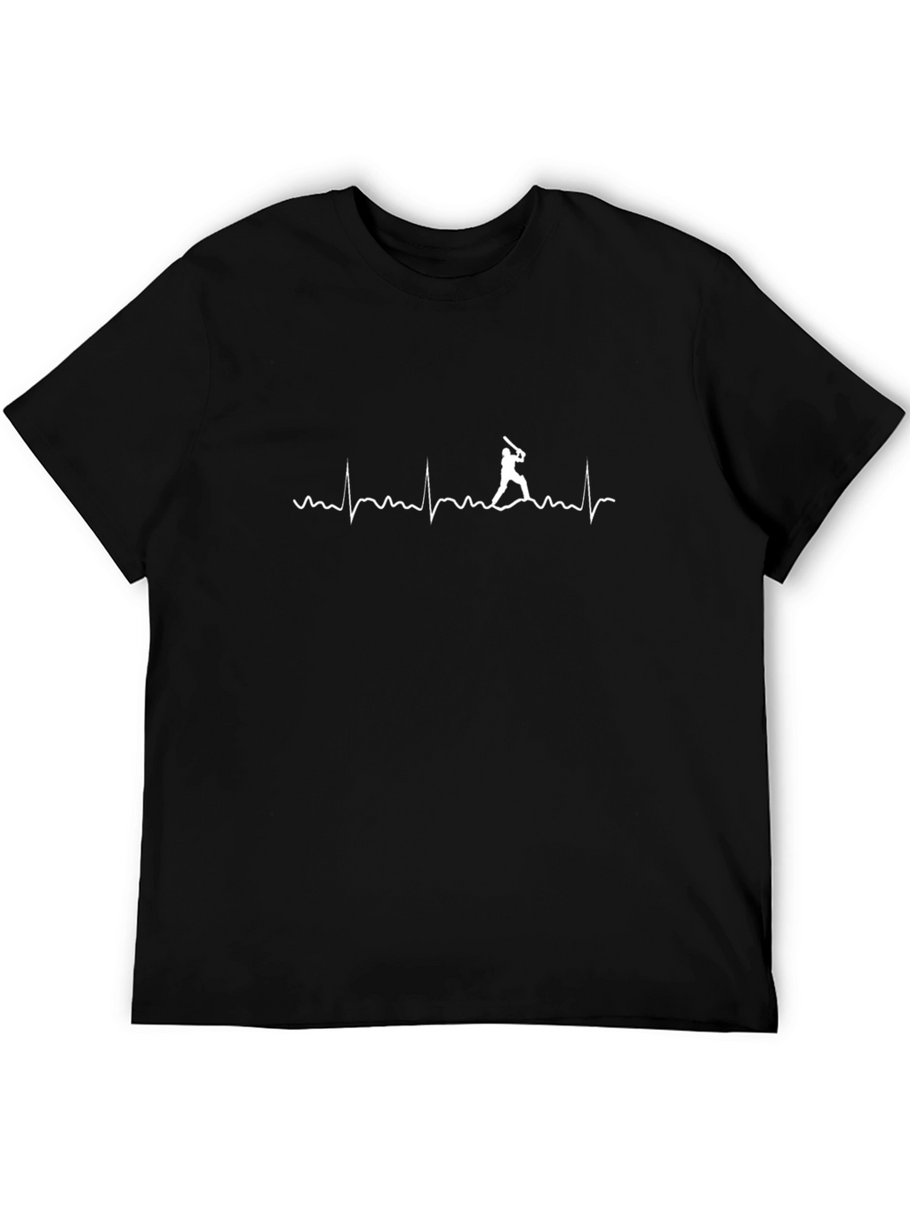 Baseball Heartbeat T-Shirt - Black
