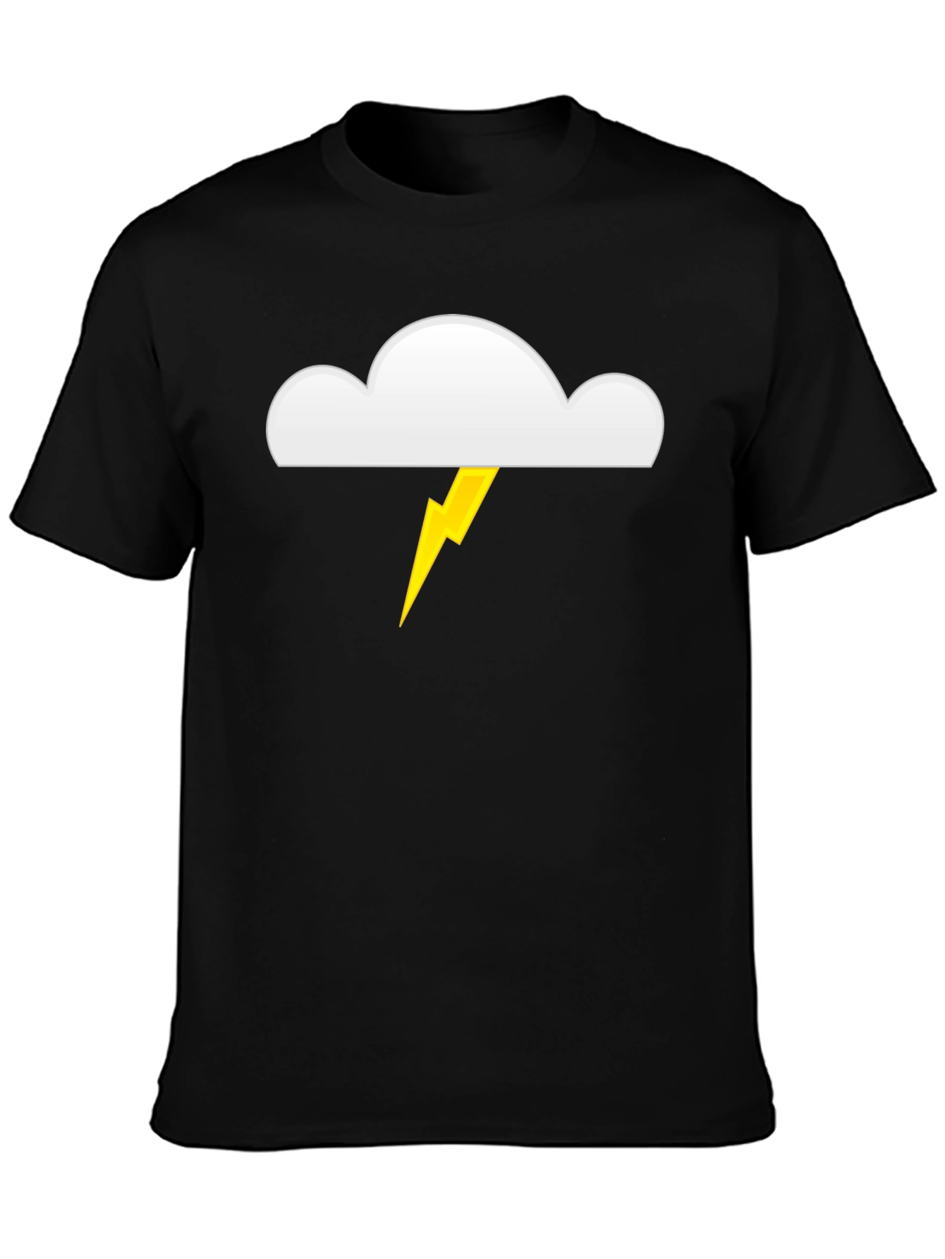 Cloud and Lightning Bolt Graphic T-Shirt