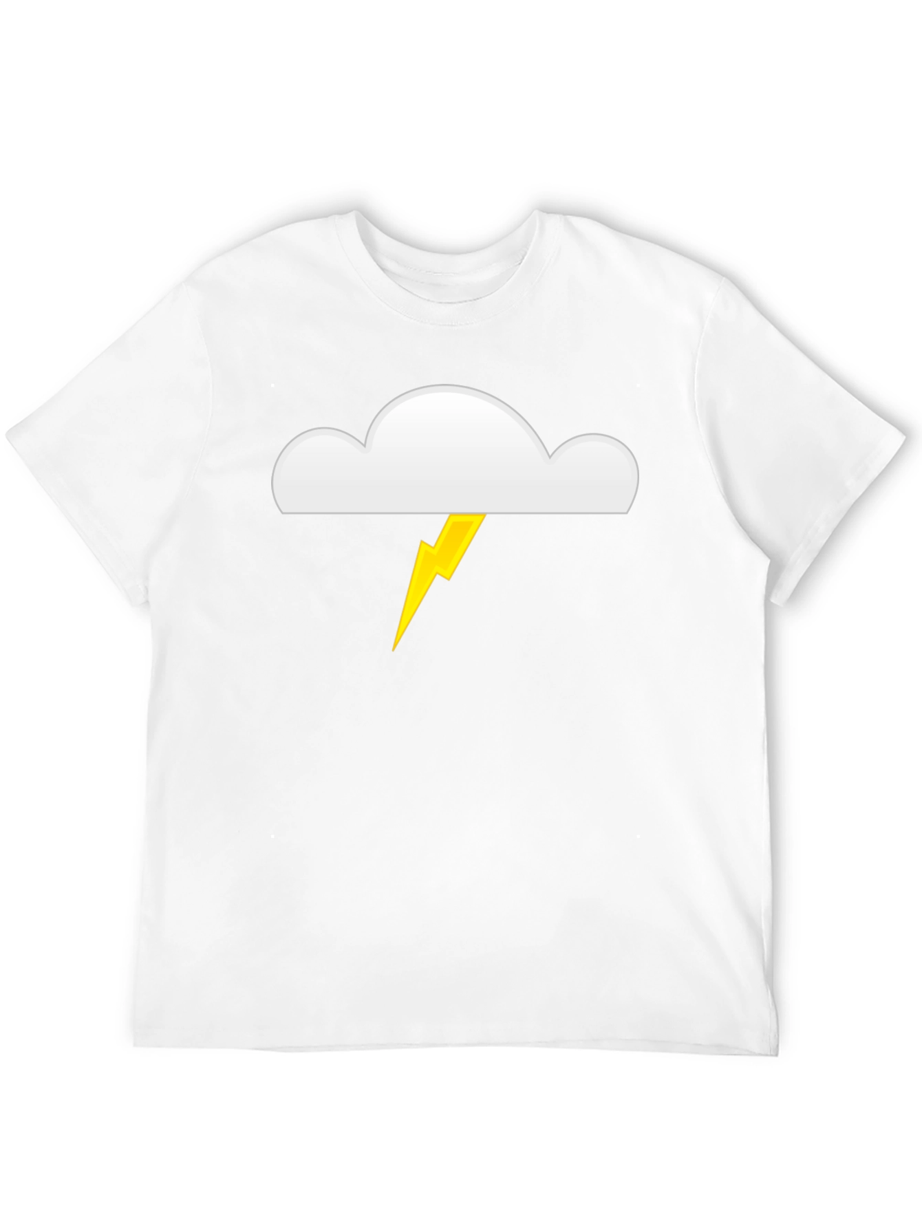 Cloud and Lightning Bolt Graphic T-Shirt