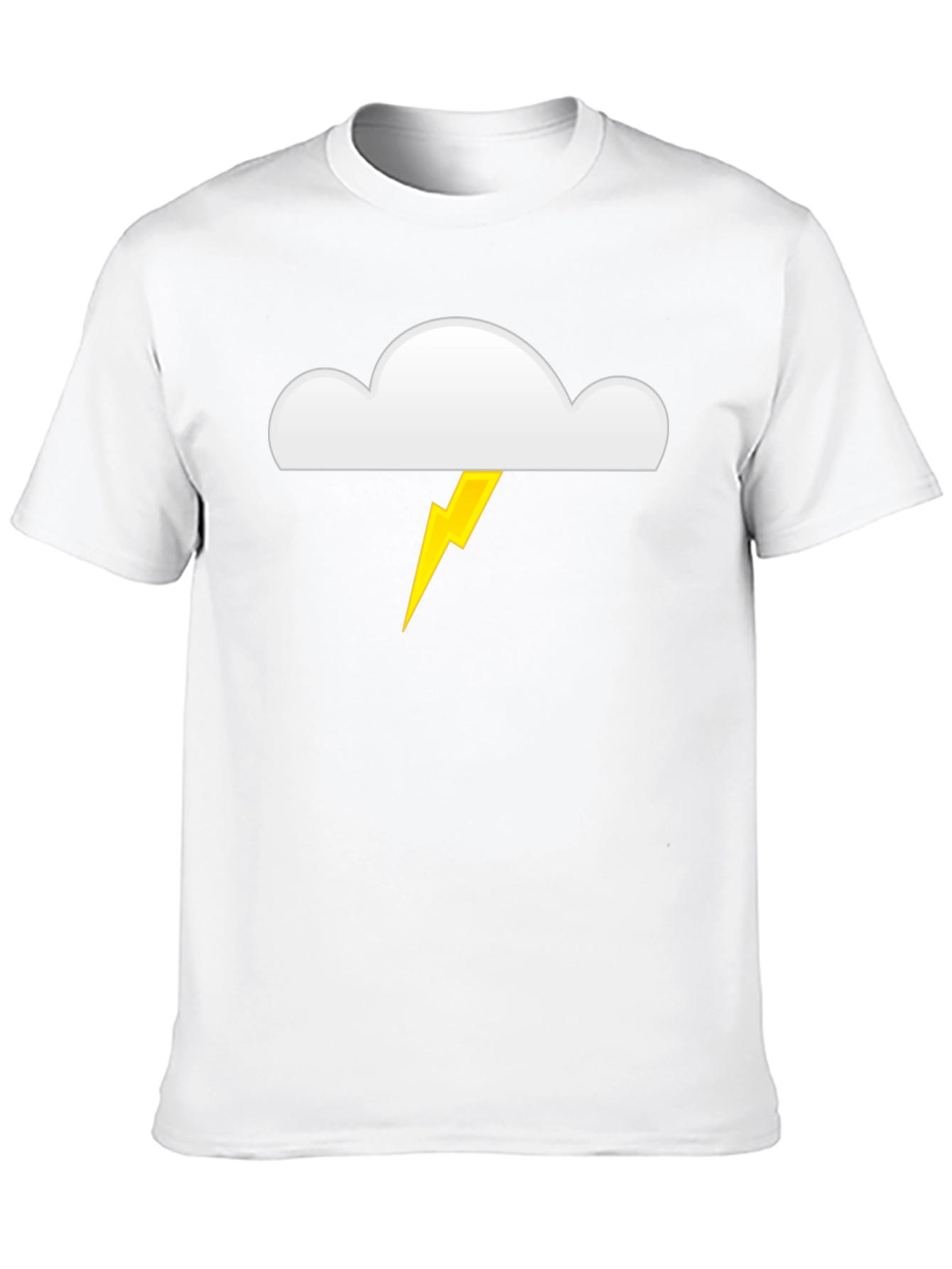 Cloud and Lightning Bolt Graphic T-Shirt