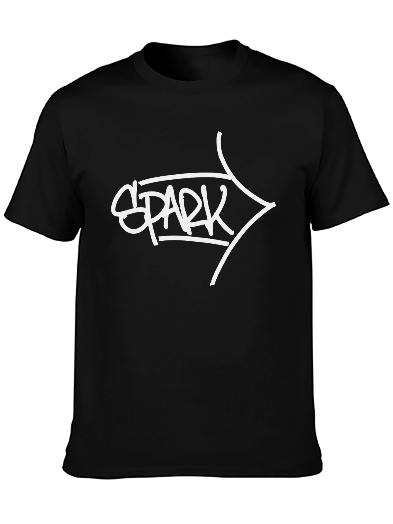 Spark Graphic Tee - Stylish Black Cotton T-Shirt