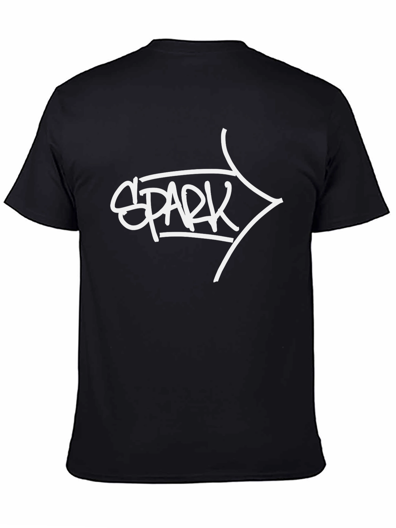 Spark Graphic Tee - Stylish Black Cotton T-Shirt