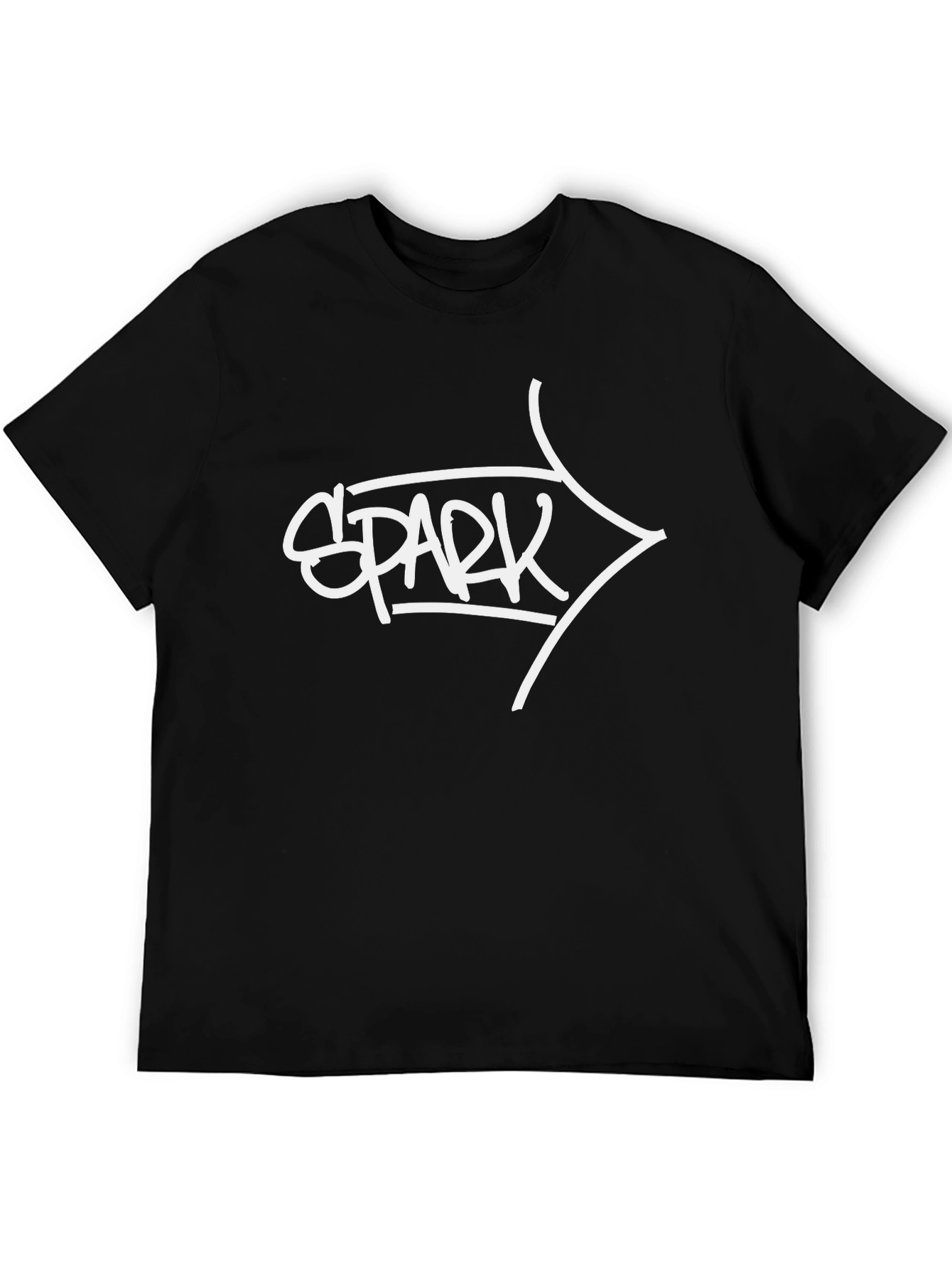 Spark Graphic Tee - Stylish Black Cotton T-Shirt