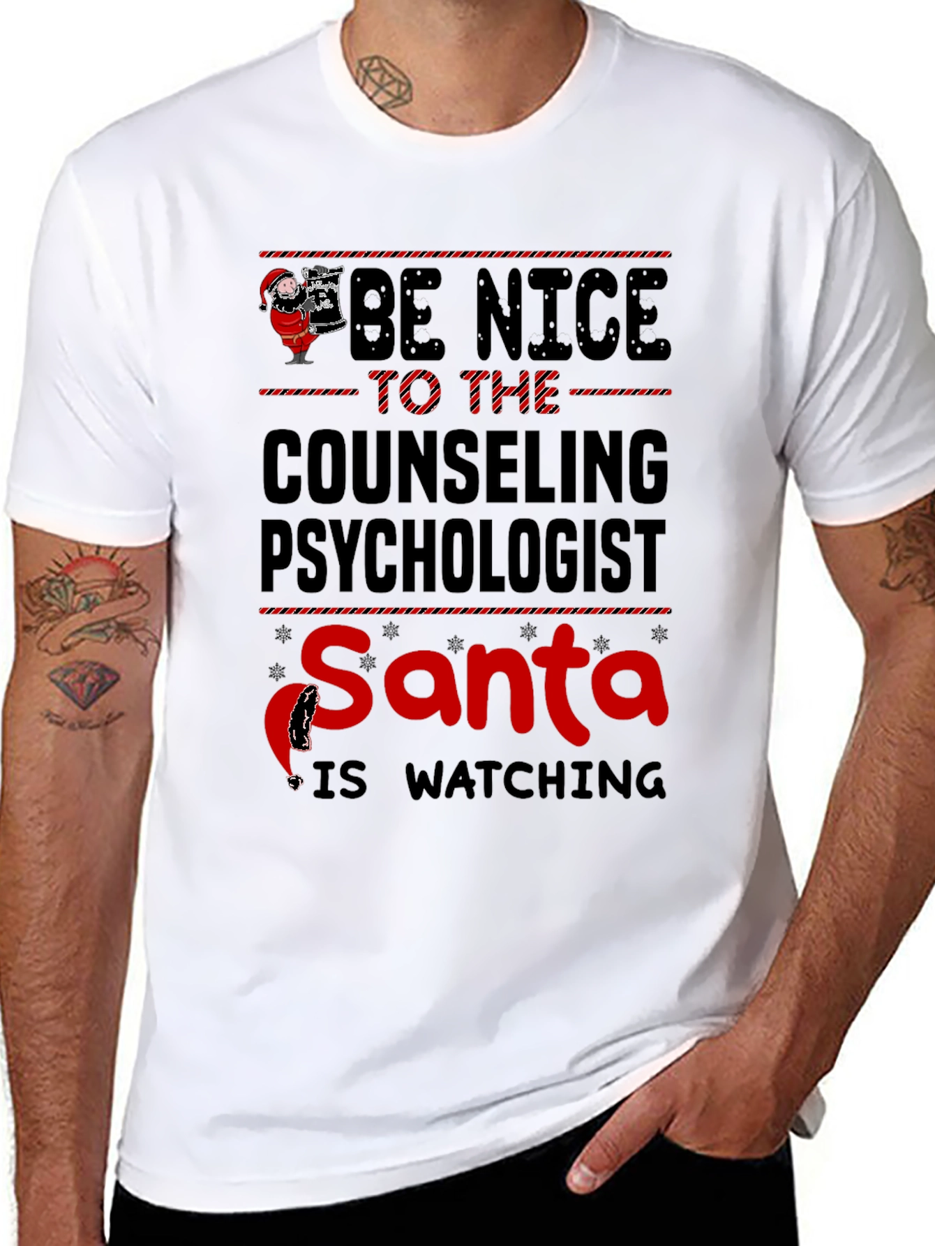 Counseling Psychologist Santa T-Shirt - Be Nice