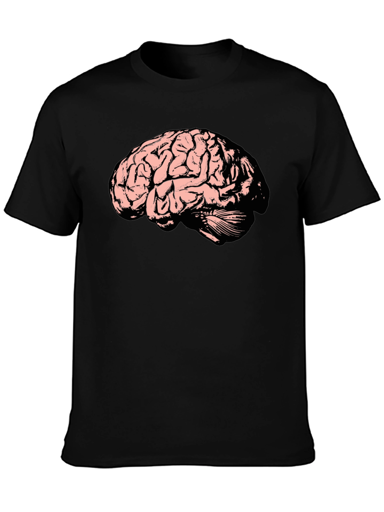 Brain Graphic Tee - Black Cotton T-Shirt