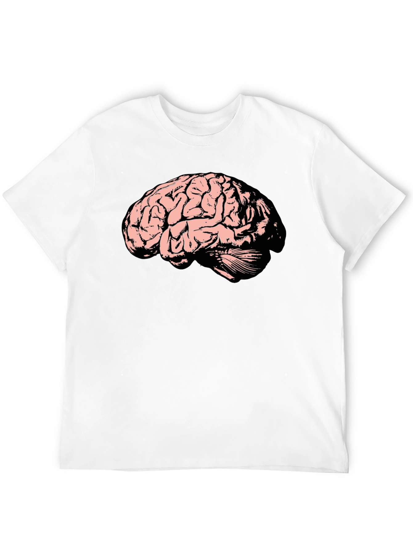 Brain Graphic Tee - Black Cotton T-Shirt