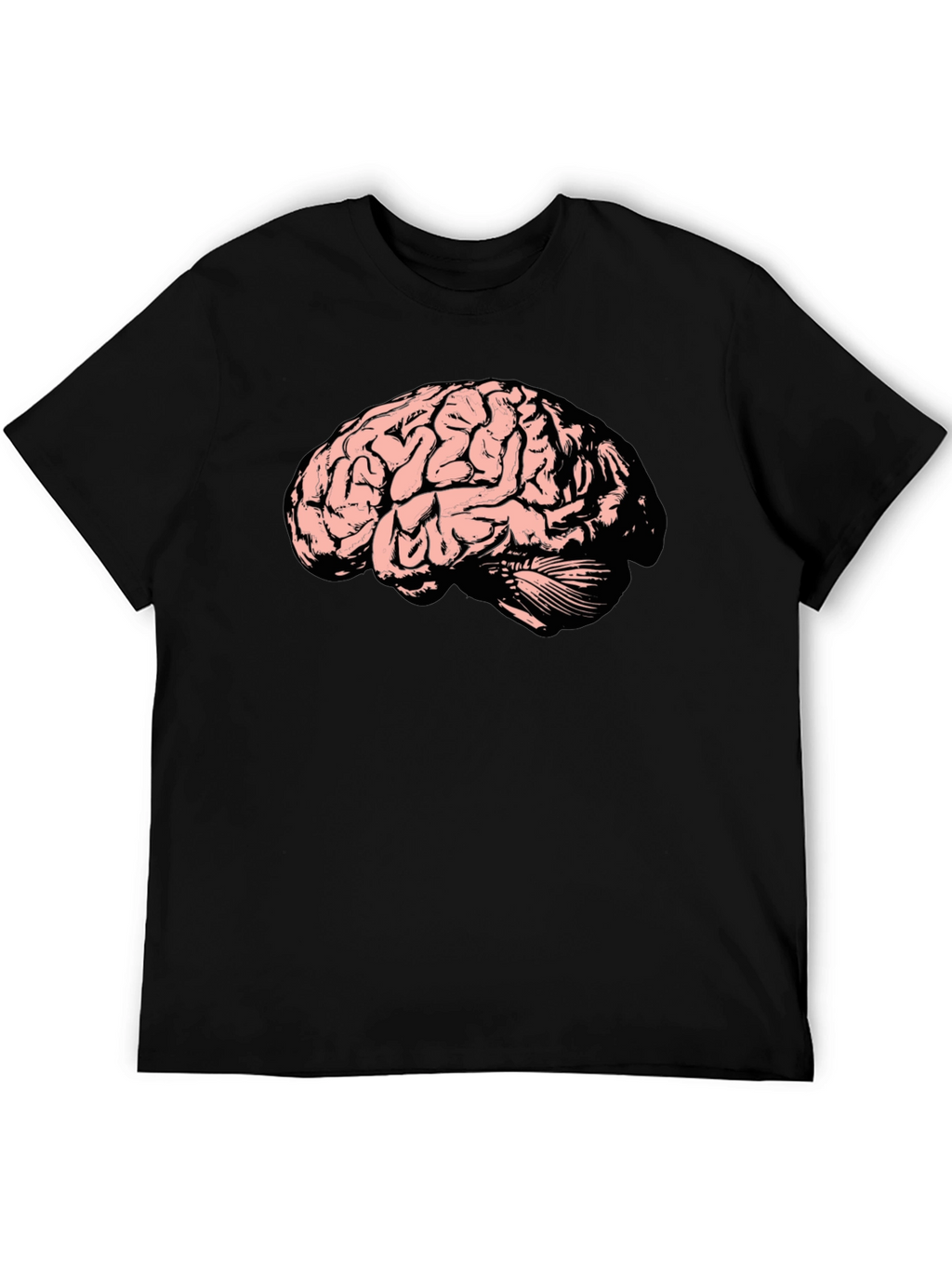 Brain Graphic Tee - Black Cotton T-Shirt