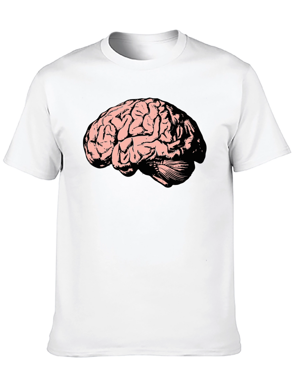 Brain Graphic Tee - Black Cotton T-Shirt