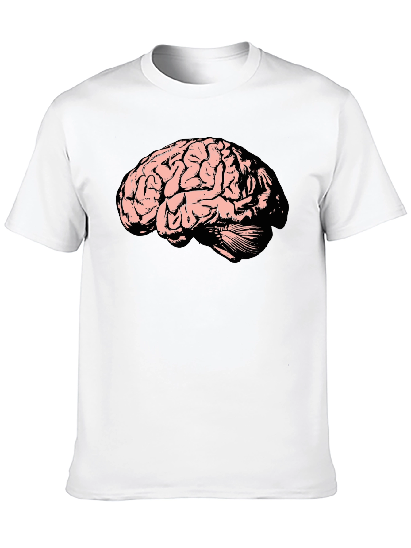 Brain Graphic Tee - Black Cotton T-Shirt