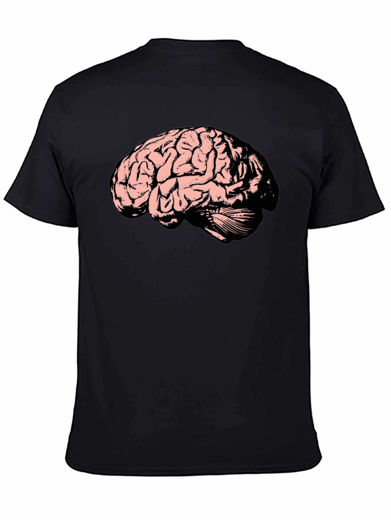 Brain Graphic Tee - Black Cotton T-Shirt