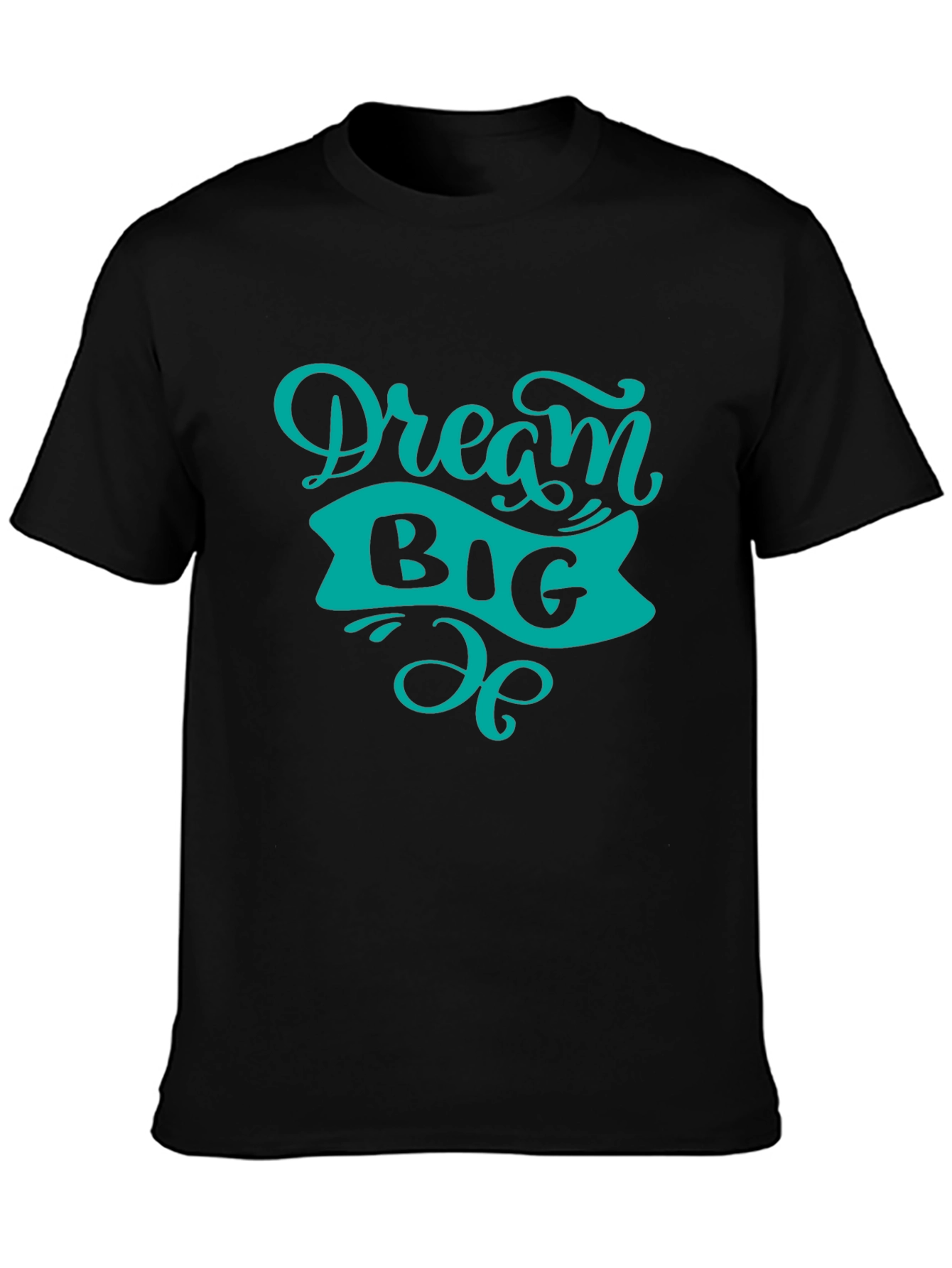 Dream Big Graphic Tee - Black Cotton T-Shirt