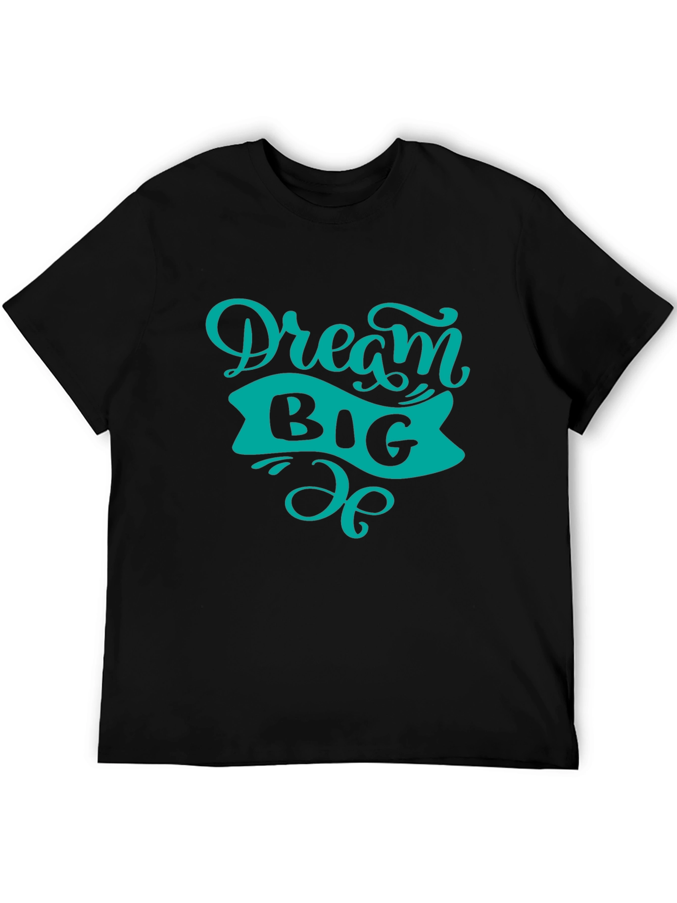 Dream Big Graphic Tee - Black Cotton T-Shirt