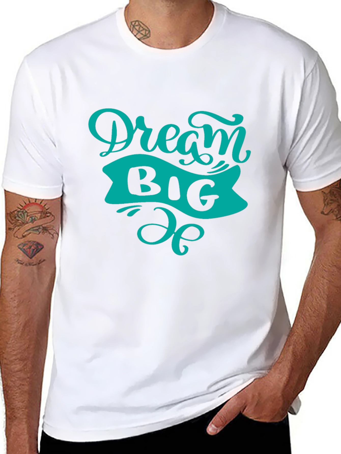 Dream Big Graphic Tee - Black Cotton T-Shirt