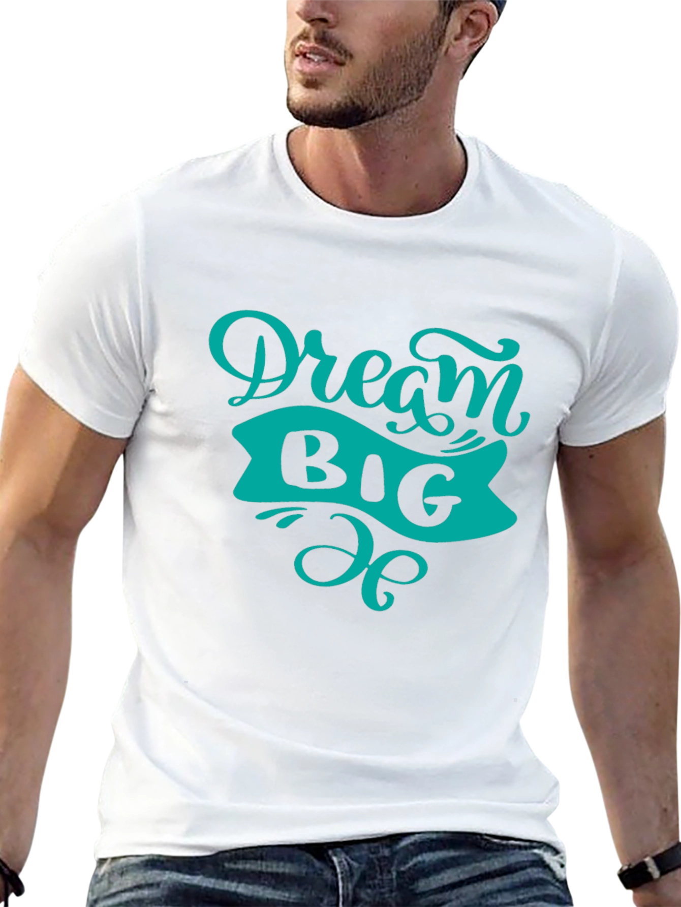 Dream Big Graphic Tee - Black Cotton T-Shirt