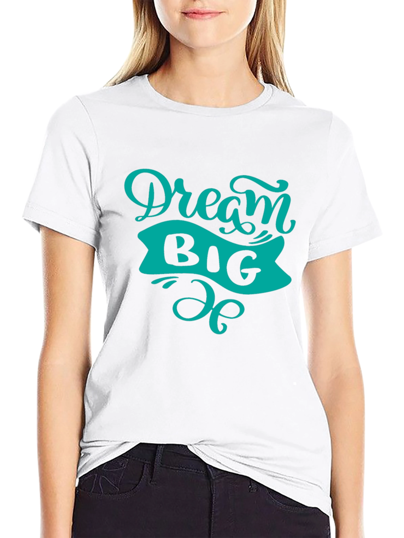 Dream Big Graphic Tee - Black Cotton T-Shirt