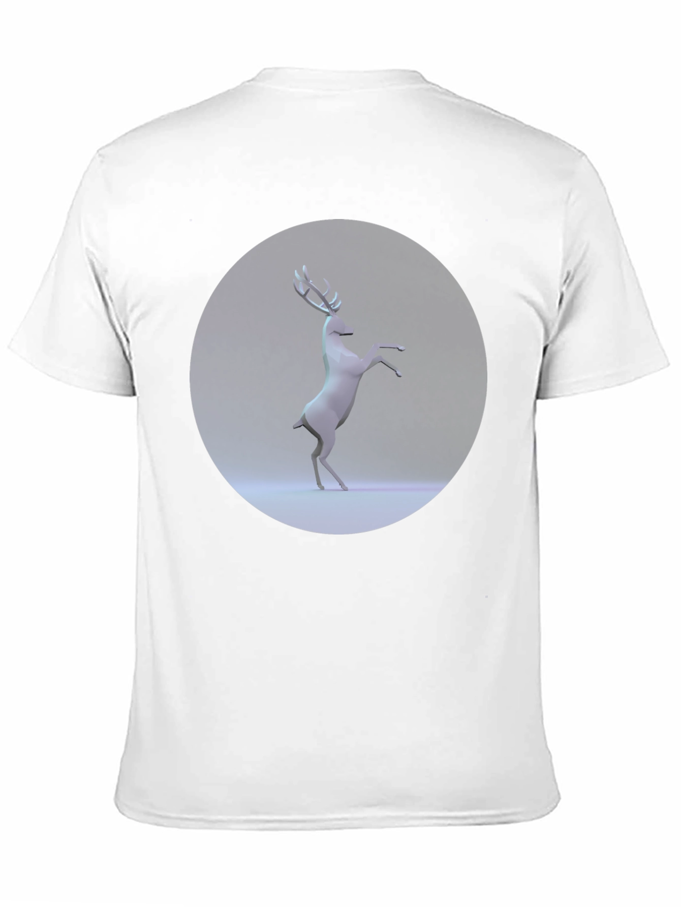 Geometric Deer Graphic Tee - Modern Black T-Shirt