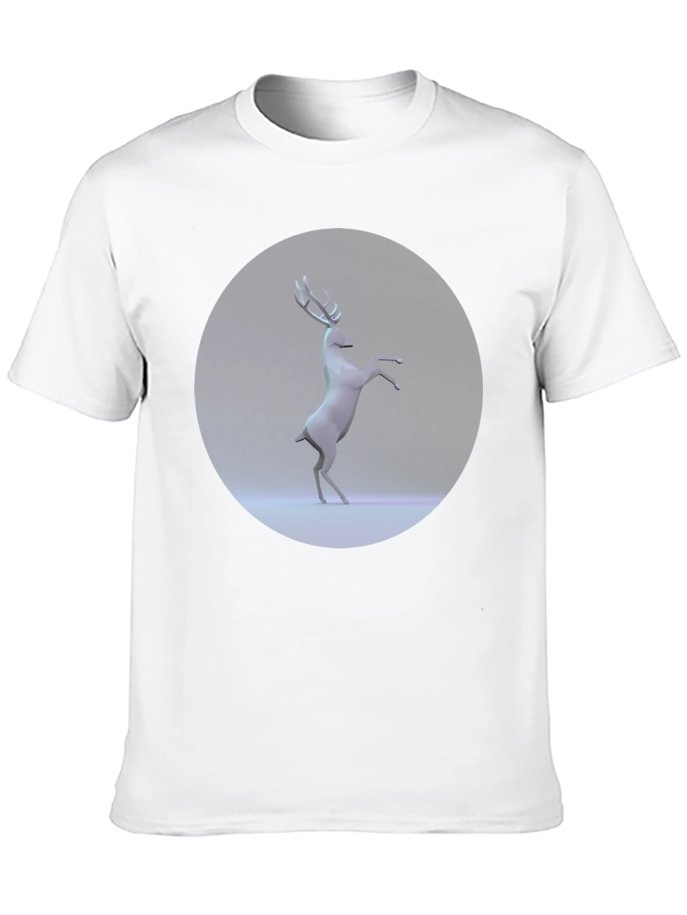 Geometric Deer Graphic Tee - Modern Black T-Shirt