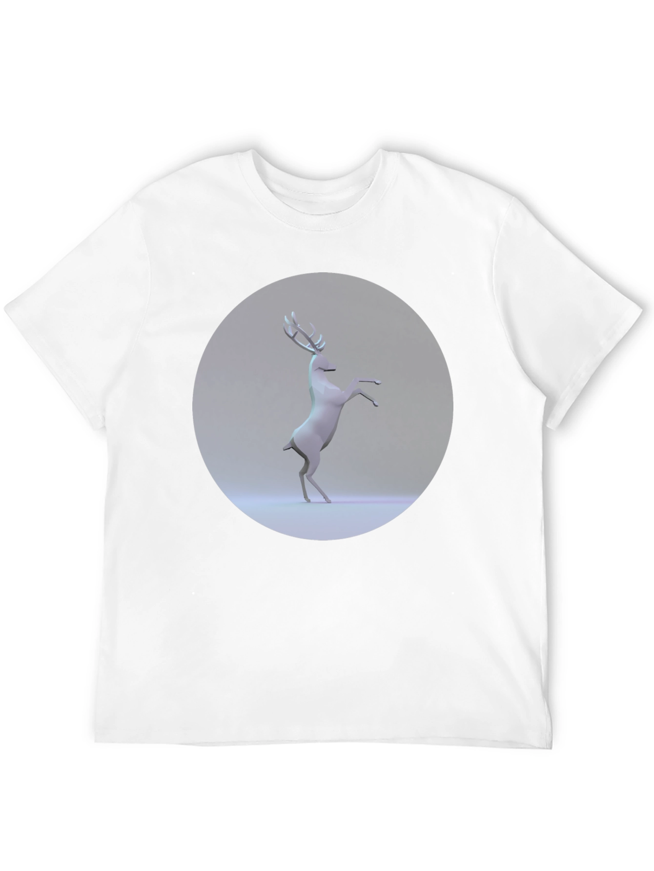 Geometric Deer Graphic Tee - Modern Black T-Shirt