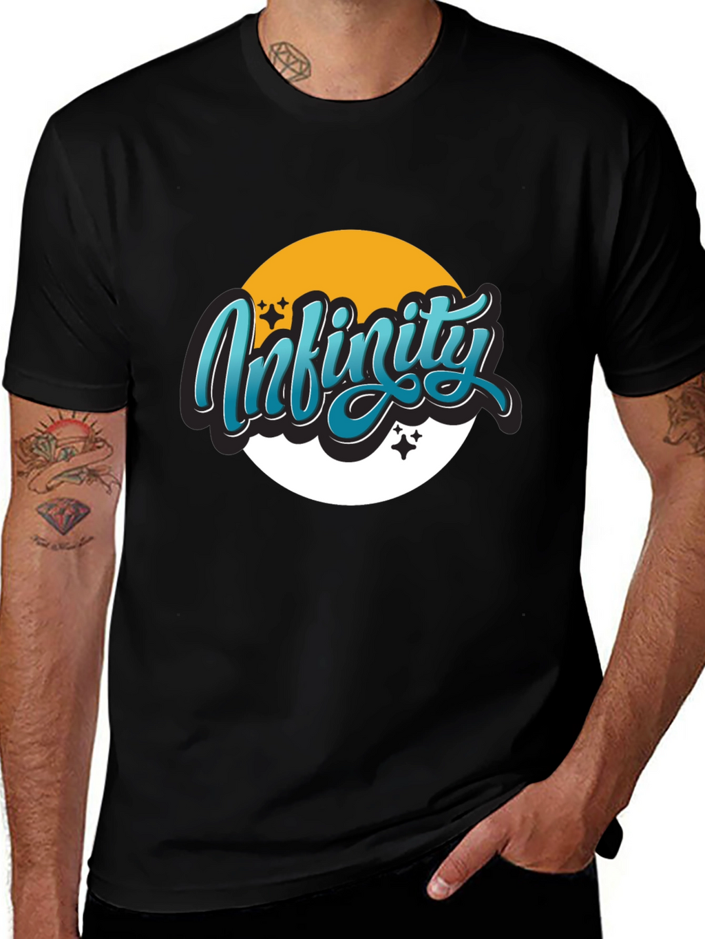 Infinity Graphic Black T-Shirt - Casual Wear